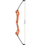 Bear Archery Valiant youth bow set, orange right-hand bow with black limbs and red string