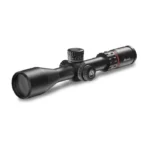 Burris Veracity PH rifle scope, angled black side view with objective lens and adjustment turrets