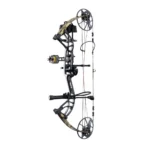 Bear Archery Cruzer G4 RTH Compound Bow, full side view with camouflage limbs and black accessories