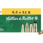 Sellier & Bellot Rifle Ammunition 6.5x52R green and yellow box with cartridges