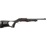 Rossi Survival Shotgun, black left-side view with folding stock and long barrel