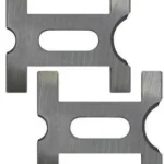 Forster Co-Ax LS lower shell holder jaws, two brushed silver metal jaws