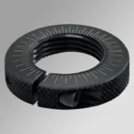 Forster Accu-Ring Die Lock Ring, black, angled top view with engraved scale