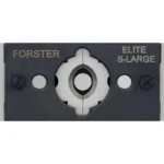 Forster Products Quick Change Jaws S LG, front view in black and silver with circular opening