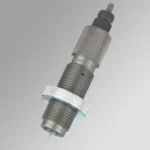 Forster Products Full Length Sizing Die, silver metal die, angled side view