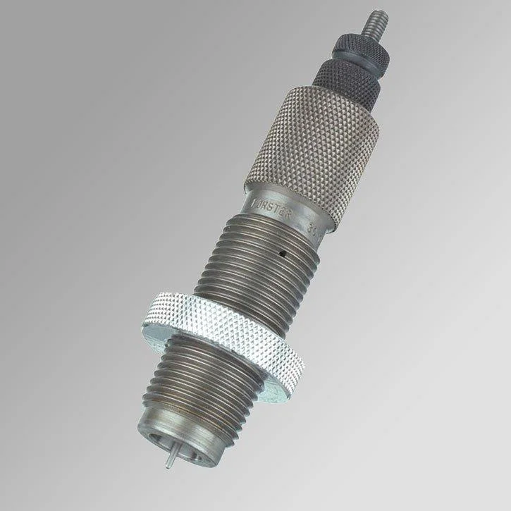 primary-41084 Forster Products Full Length Sizing Die, silver metal die, angled side view