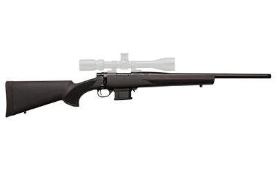 HOWA MINI ACTION black bolt-action rifle, right-side view with scope and detachable magazine