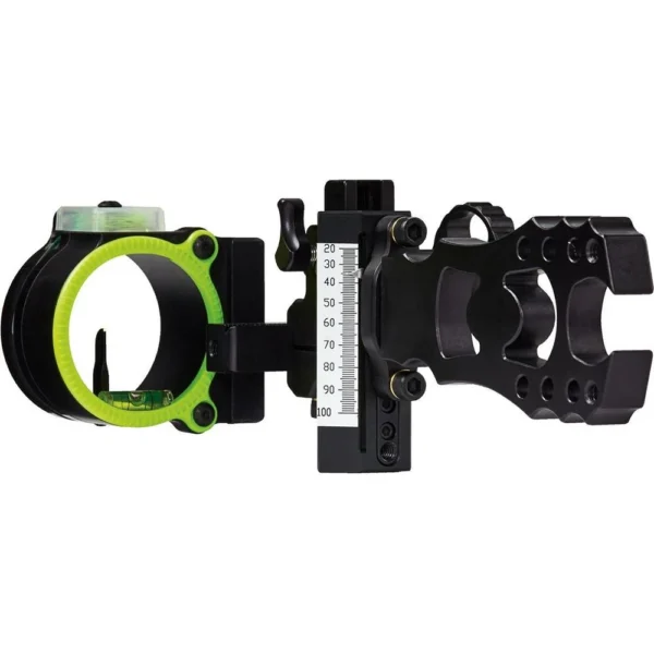 Pure Archery Group Black Gold Ascent Verdict Whitetail black and green sight, side view
