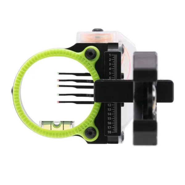 Pure Archery Group Black Gold Rush Archery Sight 5 .019 Pins 4" Dovetail with 3rd Axis Micro .019 RH Black