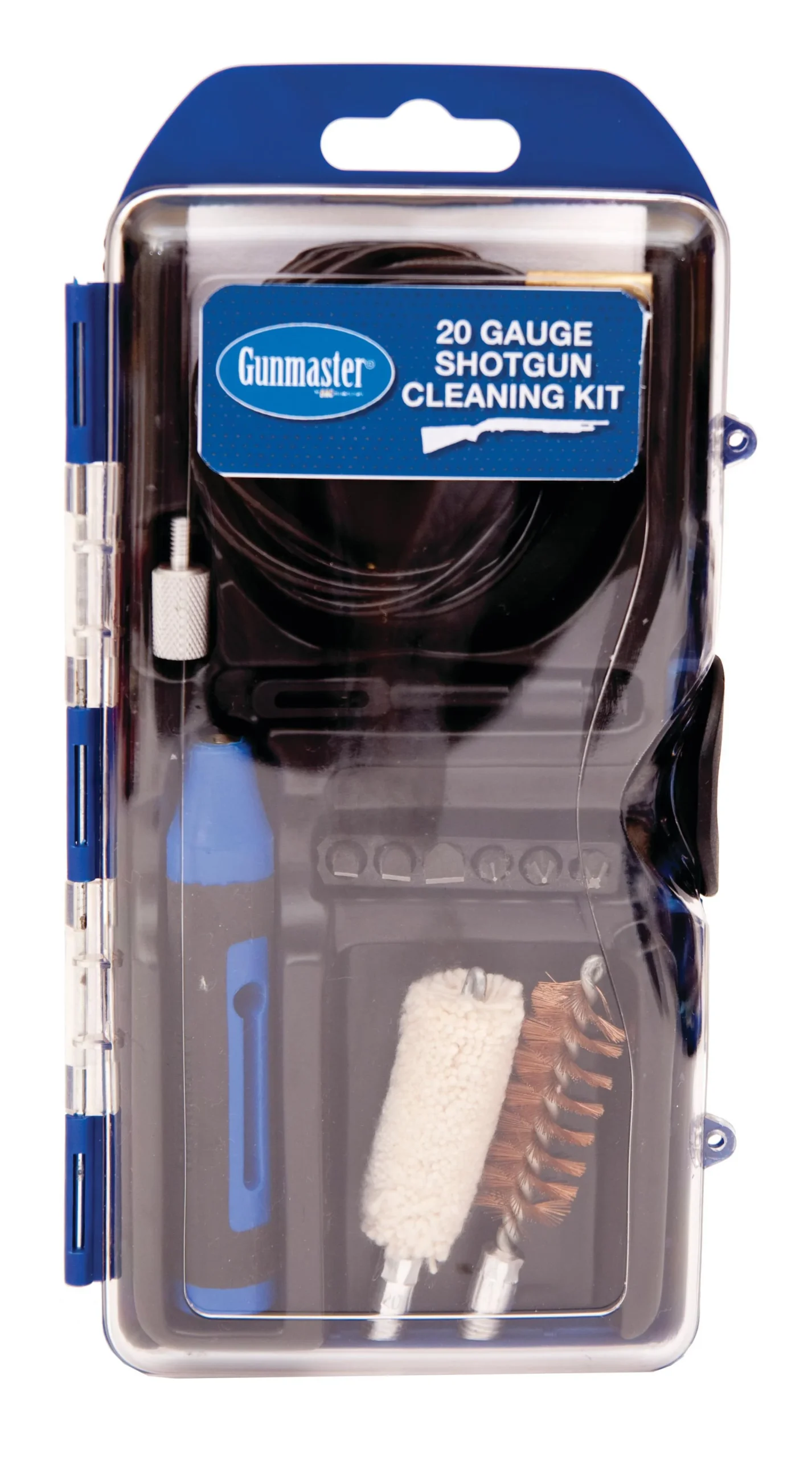 primary-41137 DAC Technologies 13-Piece Shotgun Cleaning Kit, front view in clear blue-edged case