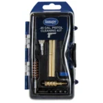 DAC Technologies 14-Piece Pistol Cleaning Kit, tools visible in clear black and blue case