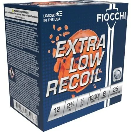 Fiocchi Ammunition FIOCCHI 12GA 2 3/4" 7/8oz #8 LOW RECOIL TRAINER 25RD