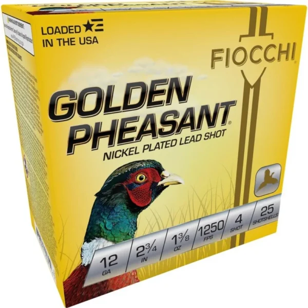 Fiocchi Ammunition GOLDEN PHEASANT NP 12ga 2 3/4" 1 3/8oz #4 1250fps 25RD
