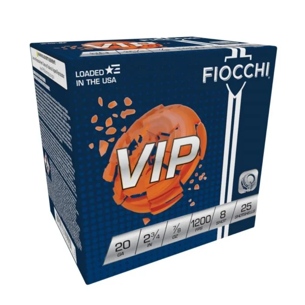 Fiocchi Ammunition Fiocchi VIP Shotshells 20 ga 2-3/4" 7/8 oz 1200 fps #8 25/ct