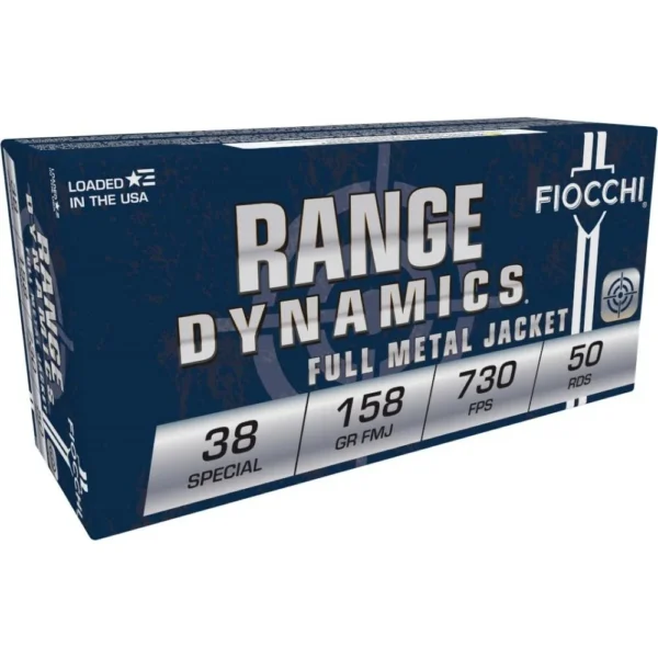 Fiocchi Ammunition Fiocchi Pistol Shooting Dynamics Handgun Ammunition .38 Spl 158 gr FMJ 730 fps 50/rd