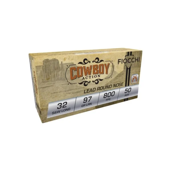 Fiocchi Ammunition Fiocchi Cowboy Action Handgun Ammunition 32 S&W Long 97gr LFN 800 fps 50/ct