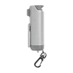 SABRE Lt. Gry Gel/Blt Cttr/Gls Brkr, light gray side view with black clip and keyring
