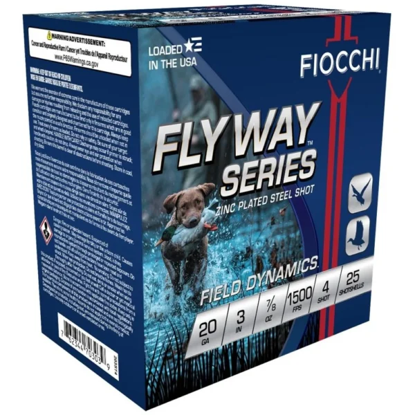 Fiocchi Ammunition Fiocchi Flyway Steel Shotshells 20 ga 3" 7/8oz 1500fps #4 25/ct