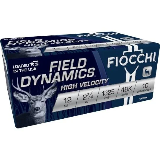 Fiocchi Ammunition Fiocchi Nickel-Plated Buckshot 12 ga 2 3/4" MAX 27 plts #4B 1325 fps 10/ct