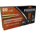 Fiocchi Hyperformance Hunt Rifle Ammunition, front and side view of orange and black box