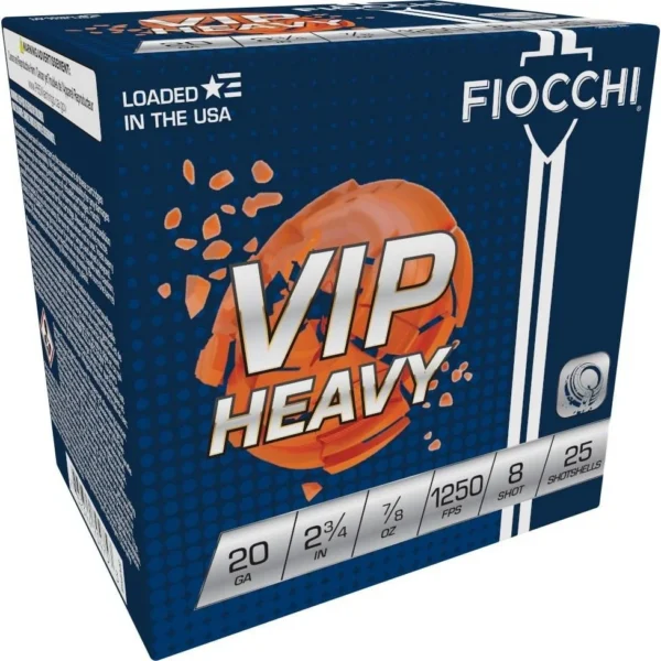 Fiocchi Ammunition Fiocchi Exacta VIP Heavy Shotshells 20ga 2-3/4" 7/8oz 1250 fps #8 25/ct