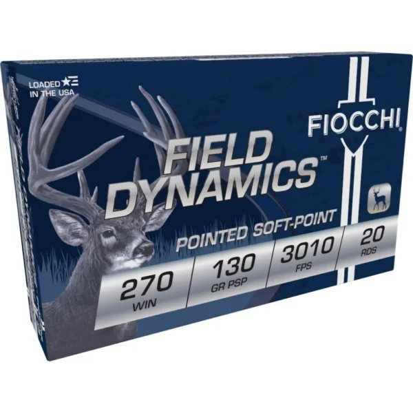 Fiocchi Ammunition Fiocchi Field Dynamics Rifle Ammunition .270 Win 130 gr PSP 3010 fps 20/ct