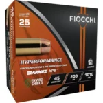 FIOCCHI Hyperformance Hunt Handgun Ammunition, orange and black box with cartridge graphic