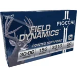 Fiocchi Ammunition Fiocchi Field Dynamics Rifle Ammunition .30-06 Sprg 150 gr PSP 2910 fps 20/ct