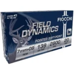 Fiocchi Ammunition Fiocchi Field Dynamics Rifle Ammunition 7mm-08 Rem 139 gr PSP 2800 fps 20/ct