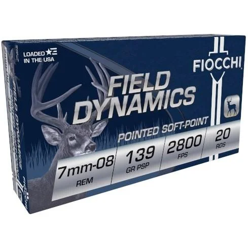Fiocchi Ammunition Fiocchi Field Dynamics Rifle Ammunition 7mm-08 Rem 139 gr PSP 2800 fps 20/ct