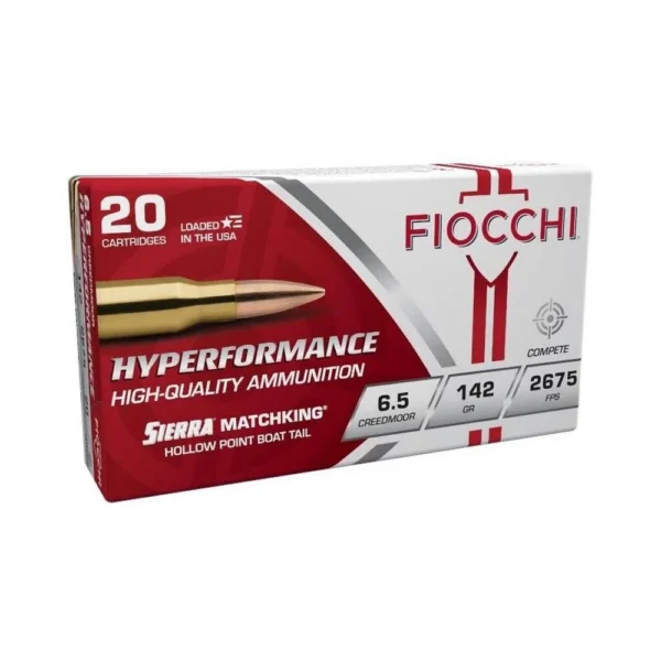 Fiocchi Ammunition Fiocchi Hyperformance Match Rifle Ammunition 6.5 Creedmoor 142gr HPBT 2675 fps 20/ct