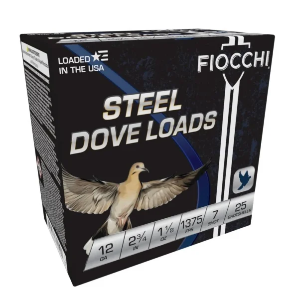 Fiocchi Ammunition Fiocchi Steel Dove Shotshells 12ga 2-3/4" 1-1/8oz 1375fps #7 25/ct
