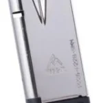 Mec-Gar Handgun Magazine Sig Sauer P226, angled view of nickel magazine with black baseplate
