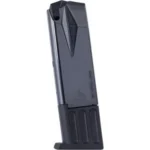 MEC-GAR Ruger P85/89/93/94/95/PC9 Handgun Magazine black steel, angled front view