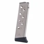 Mec-Gar Walther PP & PPK/S Handgun Magazine, nickel body and black finger-rest floorplate