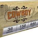 Fiocchi Ammunition Fiocchi Cowboy Action Handgun Ammunition 38 Spl 158gr LFN 640 fps 50/ct