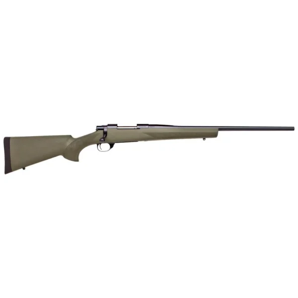 Legacy Sports International Howa M1500 rifle, right-side view with green stock and black barrel