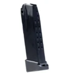 Century Arms Canik TP9 Elite magazine, black angled side view with extended baseplate