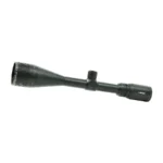 Viridian Rifle Scope, black right-side view with large objective bell and adjustment turrets