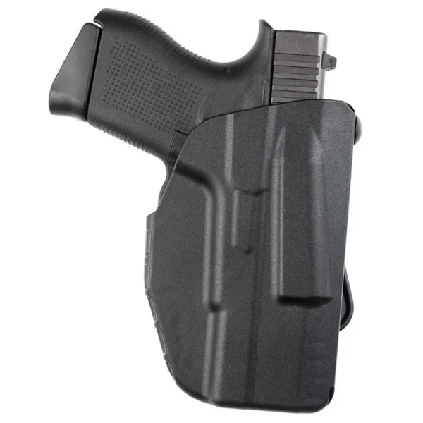 Safariland 7371 Micro ALS, black right-hand holster shown holding a black pistol