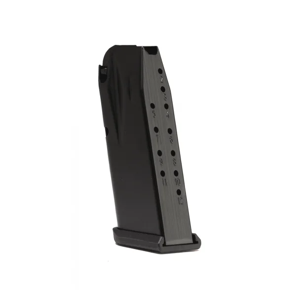Century Arms Canik TP9 Elite SC Handgun Magazine, black angled side view with witness holes