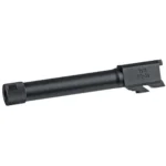 Century Arms Canik Threaded Barrel, angled view of black barrel with threaded muzzle and locking block