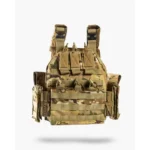 10 Ring Guard Dog Sheppard Plate Carrier, Multicam front view with pouches and shoulder straps