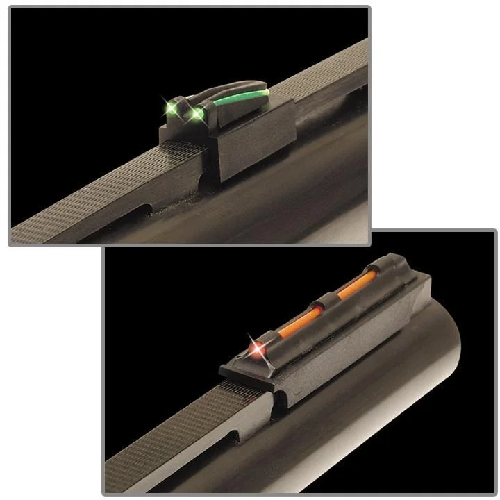 primary-41453 Truglo Magnum Gobble-Dot Xtreme sight set, close-up top views with green and orange inserts
