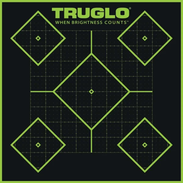 TRUGLO TRU-SEE Self Adhesive Targets - 5 Diamond 12x12 Green 12 Pack