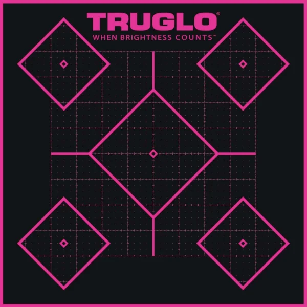 TRUGLO TRU-SEE Self Adhesive Targets - Handgun 12x18 Pink 6 Pack