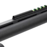 Truglo Glo Dot Universal Pro Shotgun Sight, close-up on black rib with a row of green dots