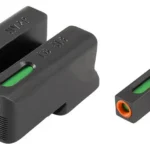 Truglo TFX Pro Sights, black rear and front sights with green inserts and orange front ring