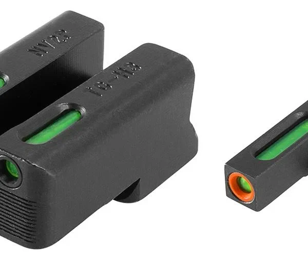 Truglo TFX Pro Tritium/Fiber-Optic Day/Night Sights Fit Novak LoMount cut .260 front / .500 rear - Orange Outline Front/Rear