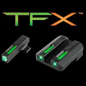 primary-41508 Truglo TFX Tritium/Fiber-Optic Day/Night Sight Set Steyr Mannlicher M-A1 C-A1 S-A1 L-A1 White Outline Front/Rear Green